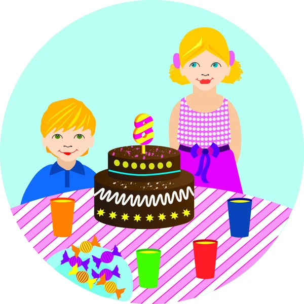 Anniversaire de célébration des enfants — Image vectorielle