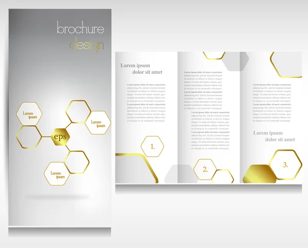 Broschüre Design Gold Vorlage. Netzwerk verbundenes Sprachdiagramm. infografischer Vektor. — Stockvektor