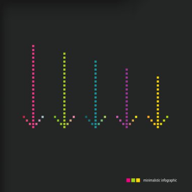 ok işareti simge seti. siyah arka plan üzerinde basit renkli oklar. Modern minimalist tarzı. vektör çizim Infographic web tasarım öğeleri.