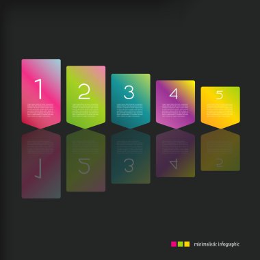 ok işareti simge seti. siyah arka plan üzerinde basit renkli oklar. Modern minimalist tarzı. vektör çizim Infographic web tasarım öğeleri.