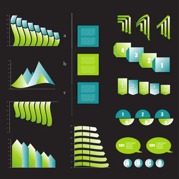 Carpeta de infografía moderna minimalictica con diagramas, flechas, burbujas de voz y gráficos. Vector . Vectores De Stock Sin Royalties Gratis