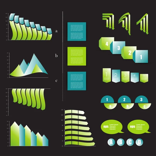 Minimalictic moderna infographic mapp med diagram, pilar, pratbubblor och grafer. vektor. Royaltyfria Stockvektorer