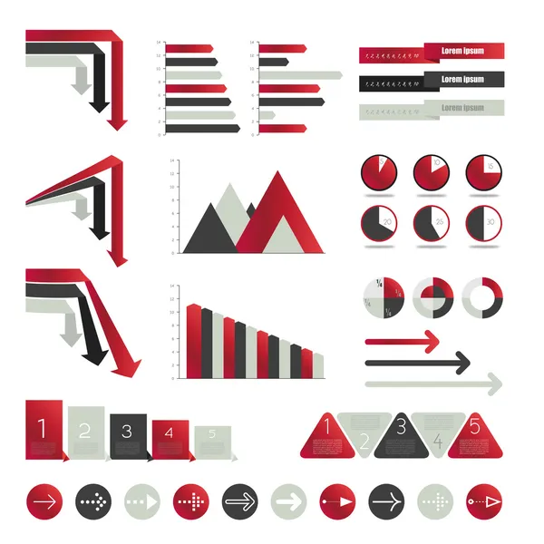 Pasta infográfica moderna minimalista com diagramas, setas, bolhas de fala e gráficos. Vetor . — Vetor de Stock