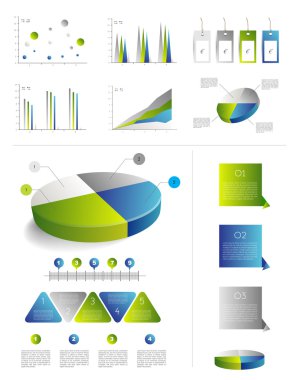 pasta grafik diyagramı ile infographics sunu şablonu. Web öğeleri.