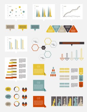infographics öğeleri koleksiyonu.