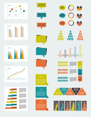 infographics öğeleri koleksiyonu.