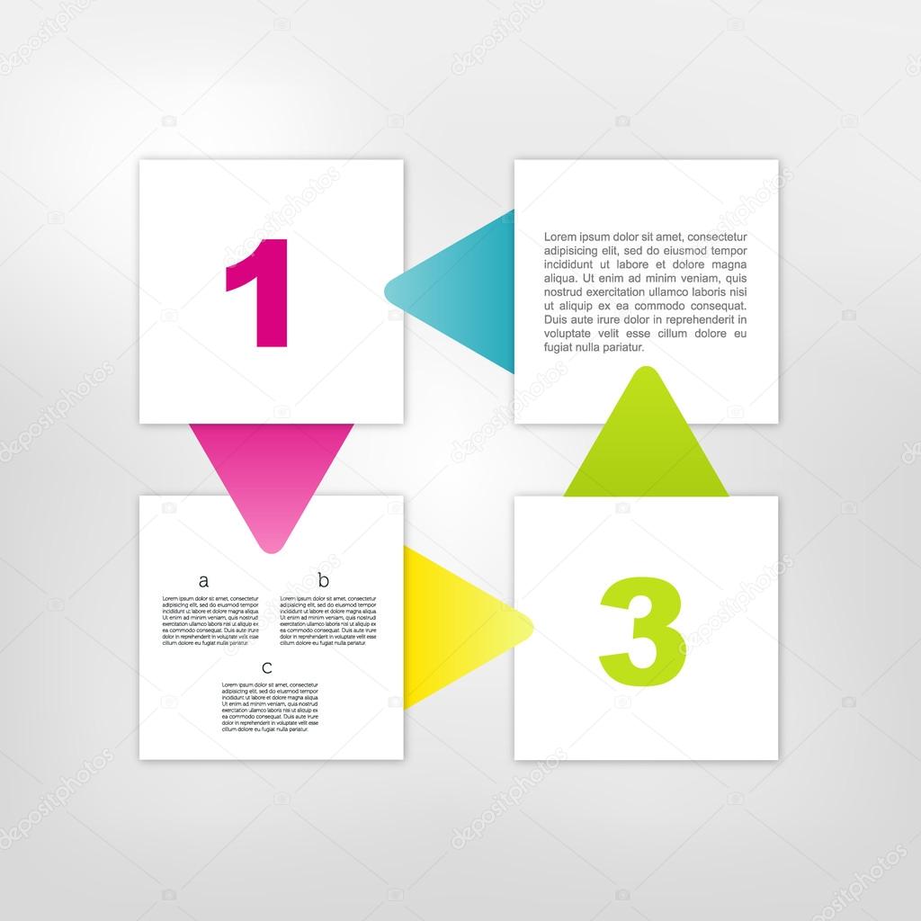 Infographics elements. Minimalistic speech bubbles. Happy colorful chart with text field.