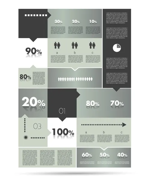 Schema della scatola, modello. Schema del modulo infografico . — Vettoriale Stock