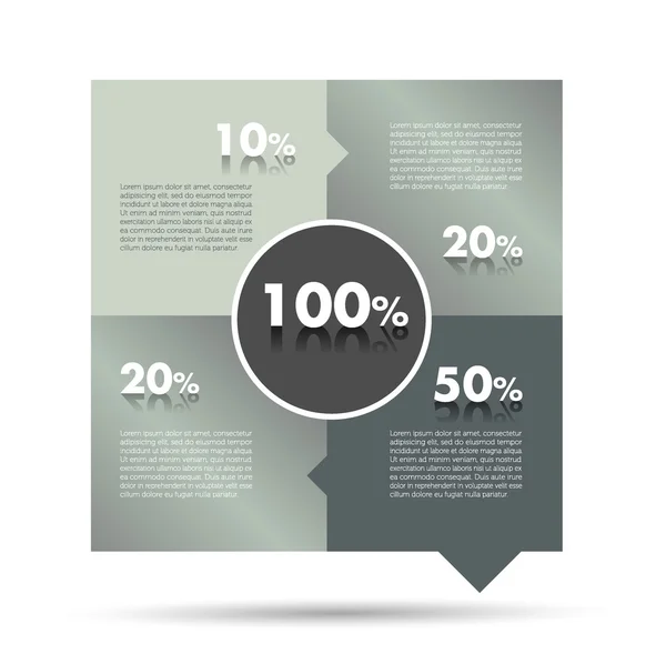 Diagrama da caixa, modelo. Esquema de módulo de infográficos . —  Vetores de Stock