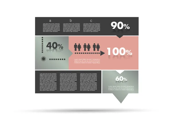 Diagrama de caja, plantilla. Esquema del módulo de infografía . — Archivo Imágenes Vectoriales