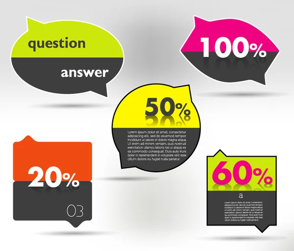 Verkaufsbox Diagramm für Infografiken. Sprechblasen-Diagramm. — Stockvektor