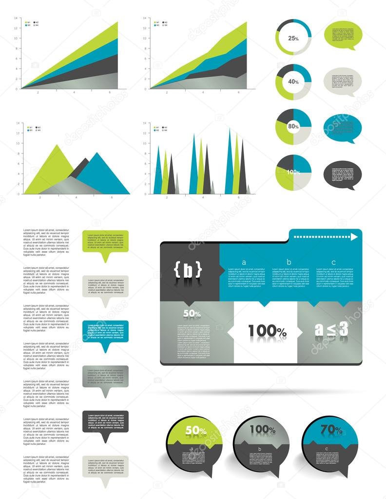 Infographics elements. Modern diagrams and charts.