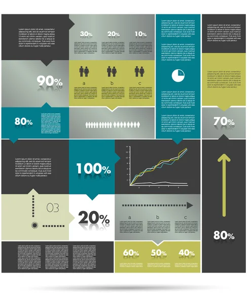 Försäljning rutan diagram för infographics. tal bubblor diagram. — Stock vektor