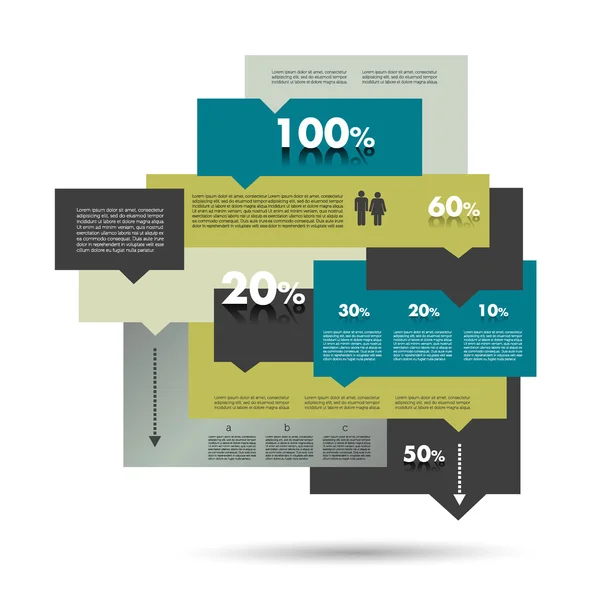Satılık kutusunu Diyagram için Infographics. konuşma kabarcık grafiği. — Stok Vektör