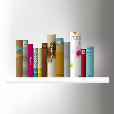 kitap raf illüstrasyon