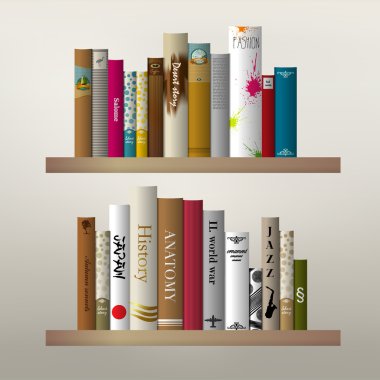 kitap raf illüstrasyon