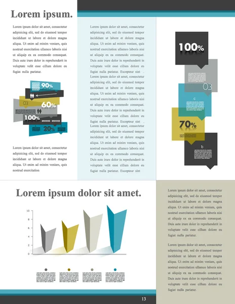 Página de muestra de infografías . — Archivo Imágenes Vectoriales