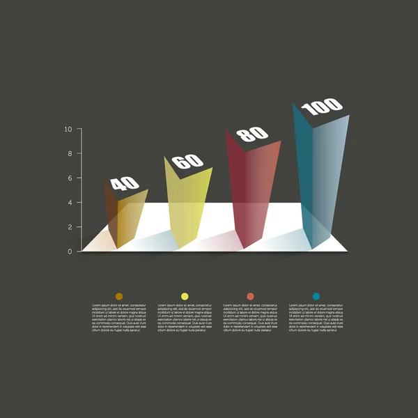 Ejemplo de gráfico para infografías . — Vector de stock