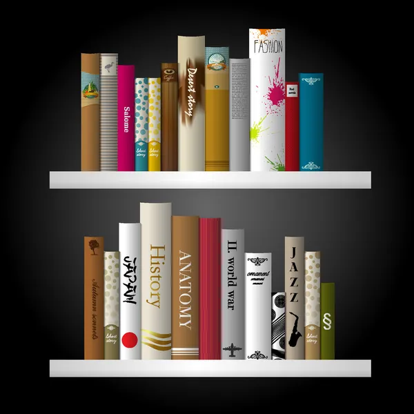 kitap raf illüstrasyon