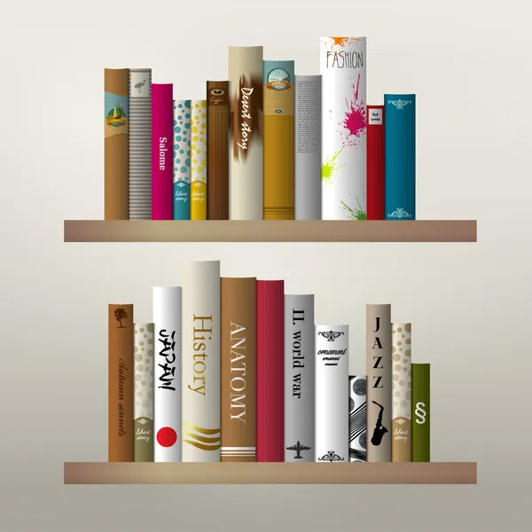kitap raf illüstrasyon