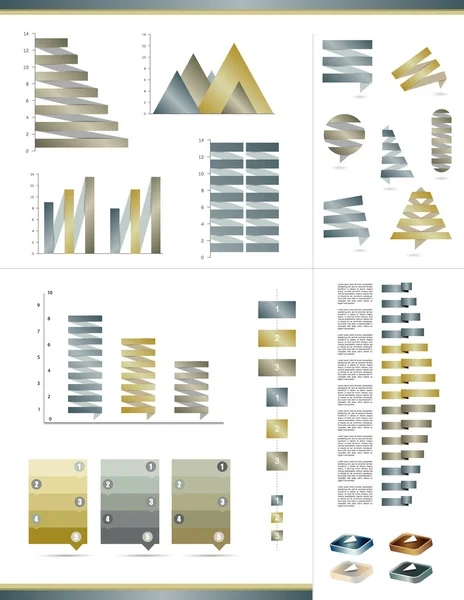 Exemple de page. Graphiques, graphiques pour l'infographie . — Image vectorielle