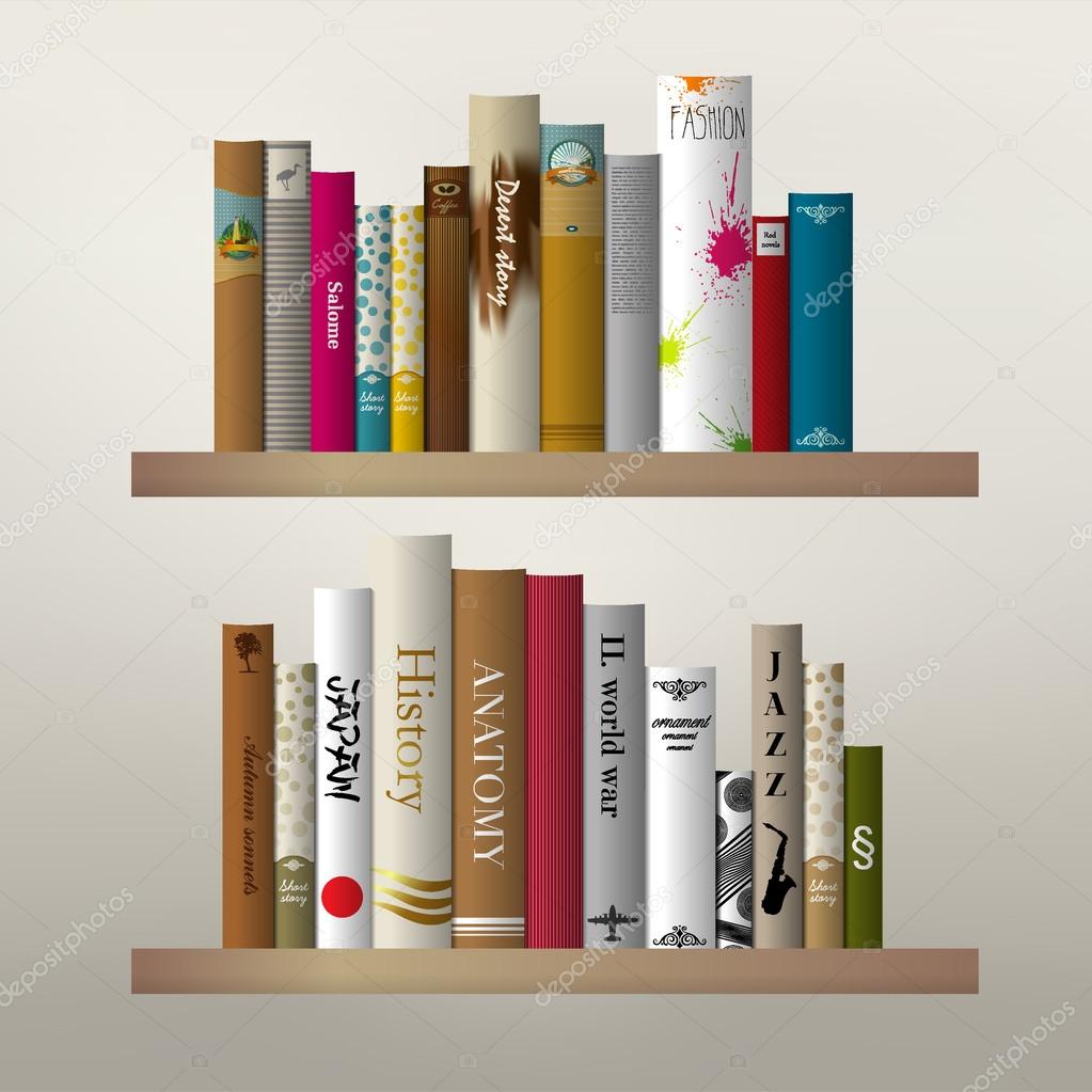 Book shelf illustration