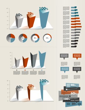 pasta grafik diyagramı ile infographics sunu şablonu. Web öğeleri.
