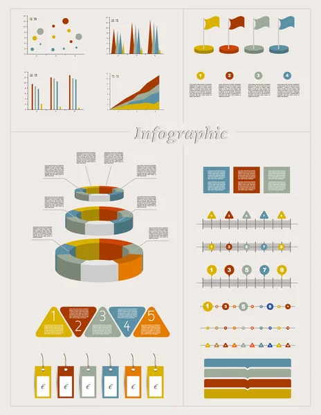 パイ グラフの図とインフォ グラフィックのプレゼンテーションのテンプレートです。web 要素. — ストックベクタ