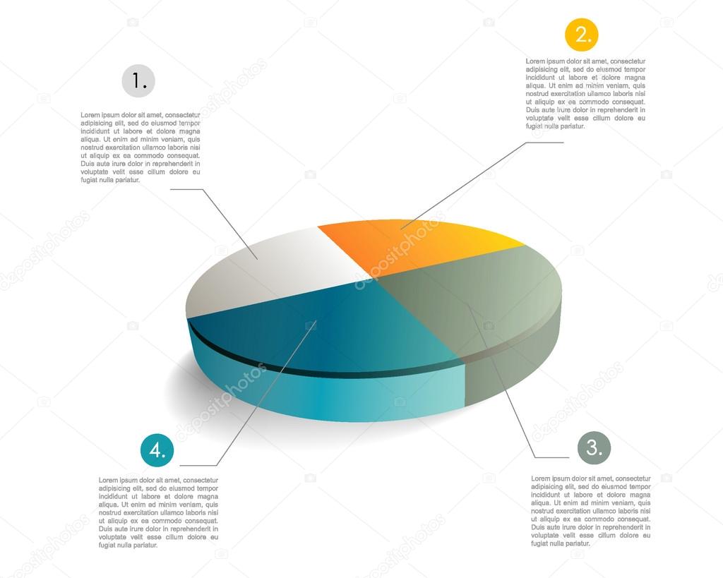 Modern design circle template for infographics. 3D.