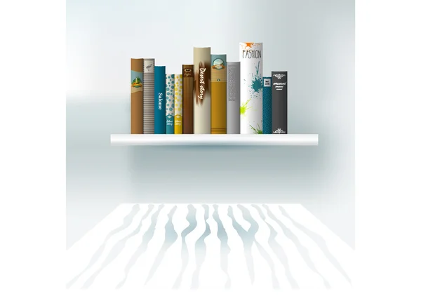 Modern minimalistic furniture. Interior design. Bookshelf with table. Vector illustration. — Stock Vector