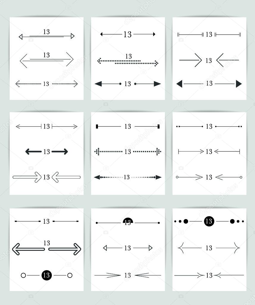 Minimalistic page dividers. Geometric elements. Infographics.
