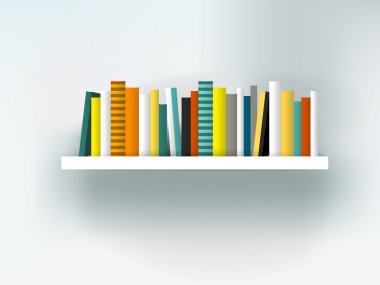 kitap raf iç. modern mobilya tasarımı üzerinde beyaz izole. vektör çizim. arka plan sanat.