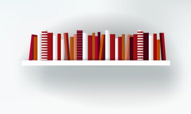 kitap raf iç. modern mobilya tasarımı üzerinde beyaz izole. vektör çizim. arka plan sanat.