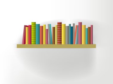kitap raf iç. modern mobilya tasarımı üzerinde beyaz izole. vektör çizim. arka plan sanat.