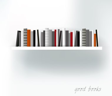 kitap raf iç. modern mobilya tasarımı üzerinde beyaz izole. vektör çizim. arka plan sanat.
