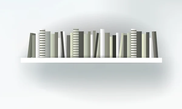 Kniha police interiér. moderní nábytkový design izolované na bílém. vektorové ilustrace. umění pozadí. — Stockový vektor