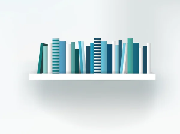 Libreria interna. Arredo moderno di design isolato su bianco. Illustrazione vettoriale. Sfondo artistico . — Vettoriale Stock