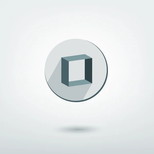 Icono moderno 3 D estilizado. Forma de burbuja de habla rectángulo. Signo vectorial . — Vector de stock