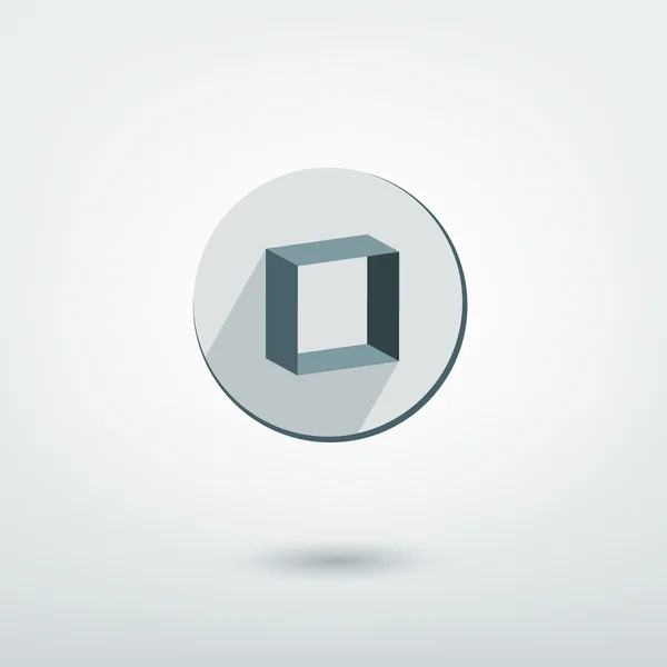 Moderna icona stilizzata 3 D. Forma di bolla di discorso di rettangolo. Segno vettoriale . — Vettoriale Stock