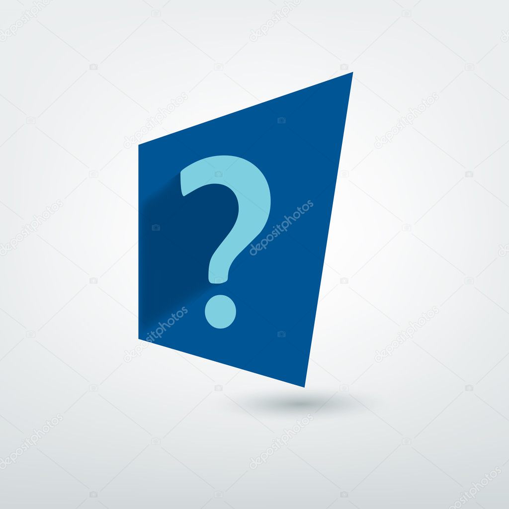 Modern minimalistic icon shape. Question vector sign.