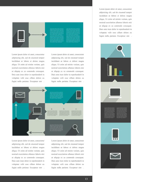 Infografiske innstillinger. Mal for vektorutforming. Figurer, grafer og talebobler for utskrift eller nettside . – stockvektor