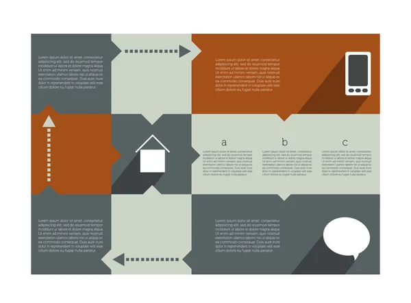 Diagramme infographique moderne. Boîte avec champ de texte. Modèle de bannière Web ou d'impression . — Image vectorielle