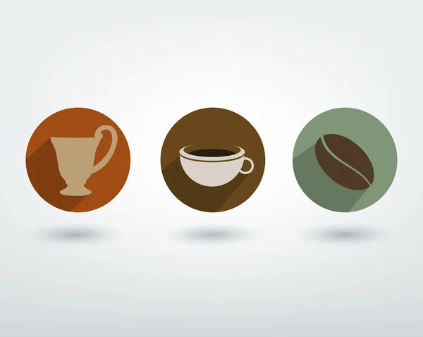 Koffie pictogramserie. moderne schaduwen pictogram. — Stockvector