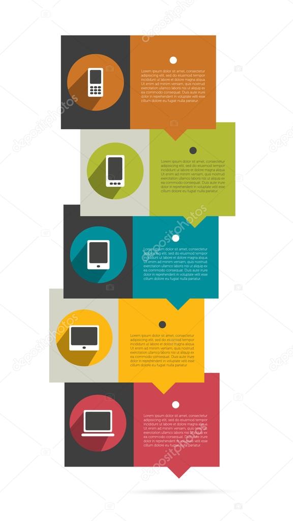 Modern infographics diagram. Box with text field. Web or print banner template.