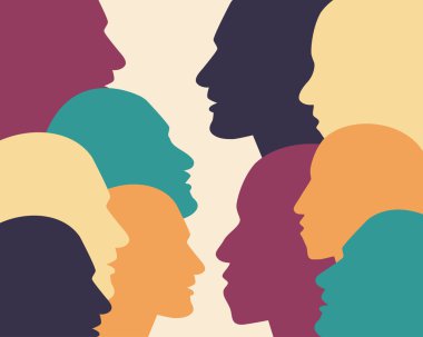 diyalog kafasından insan profili.