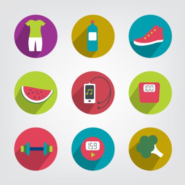 modern fitness ve sağlık yaşam eski simgesi. kaybı Ağırlık güdü.
