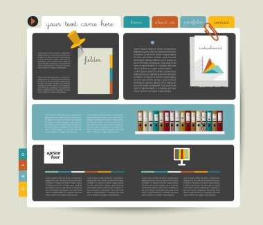 Modern Web sitesi şablonu. renkli minimalist seçeneği afiş. vektör çizim. kutusu diyagramı. blog, oyuncaklar arka plan.