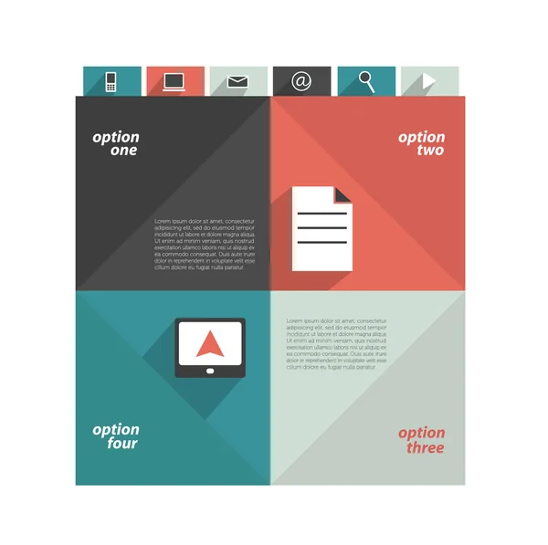Modern Web sitesi şablonu. renkli minimalist seçeneği afiş. vektör çizim. kutusu diyagramı. — Stok Vektör