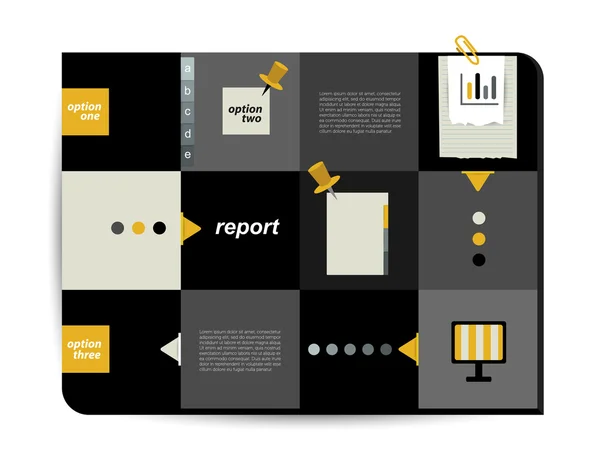 Moderna infographic rutan diagram kan användas för årsredovisning. webb eller utskrift banner, mall. helt enkelt minimalistisk alternativet grafisk design. vektor illustration. — Stock vektor