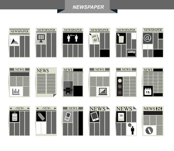 Gazeta ikona zestaw. — Wektor stockowy